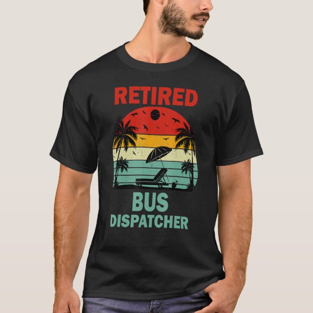 Retrött Buss Dispatcher Transport Pension T Shirt (Framsida)