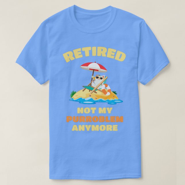 Retrött Cat Funny Pension T Shirt (Design framsida)