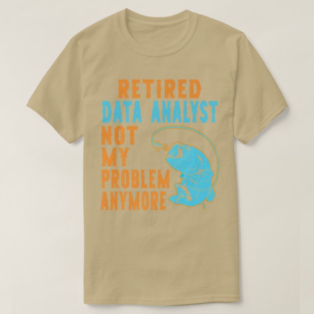 Retrött Data Analyst Fishing Älskare Pension  T Shirt (Design framsida)