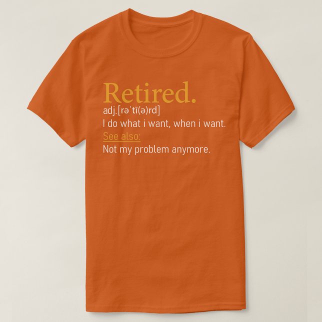 Retrött definition Funny Pension Gift T Shirt (Design framsida)