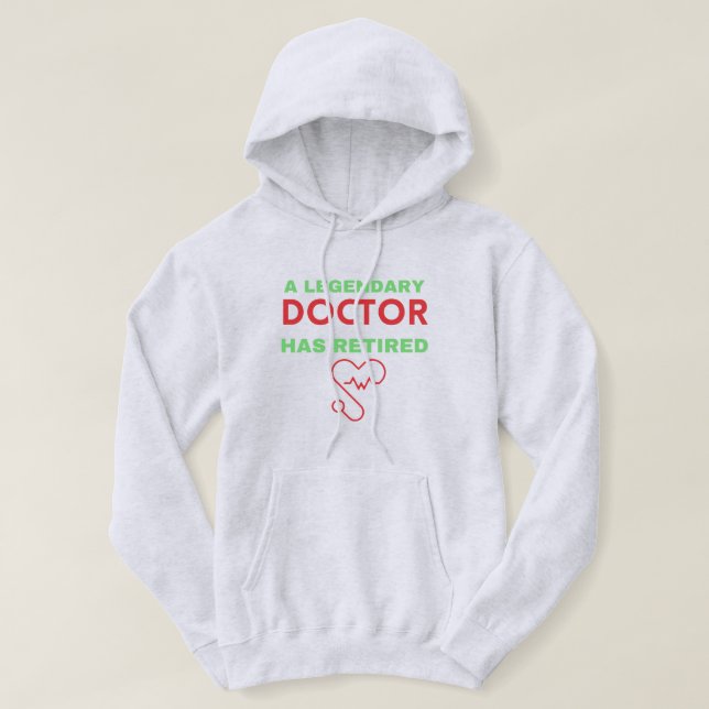 Retrött doktor Funny pension-gåva Hoodie (Design framsida)