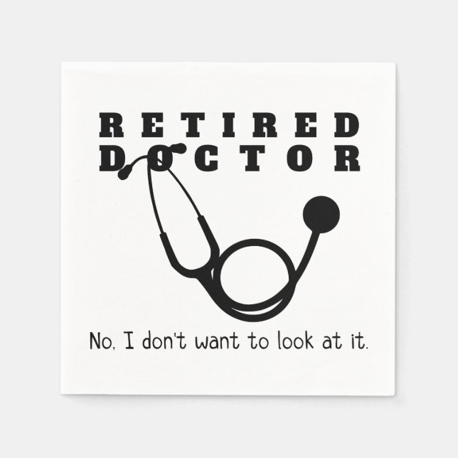 Retrött Doktor Stethoscope Sassy Funny Pension Pappersservett (Framsidan)