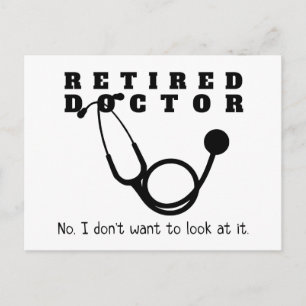 Retrött Doktor Stethoscope Sassy Funny Pension Vykort
