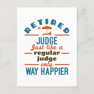 Retrött domare domare Pension Way Happier Vykort