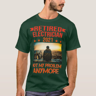 Retrött Electrician 2021 Pension Gift roligt T Shirt