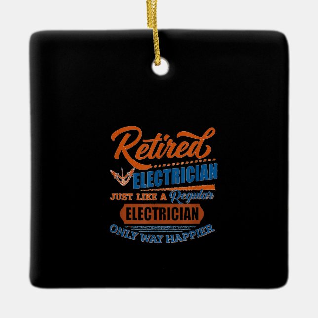 Retrött Electrician - Electrician Gift Julgransprydnad Keramik (Framsida)