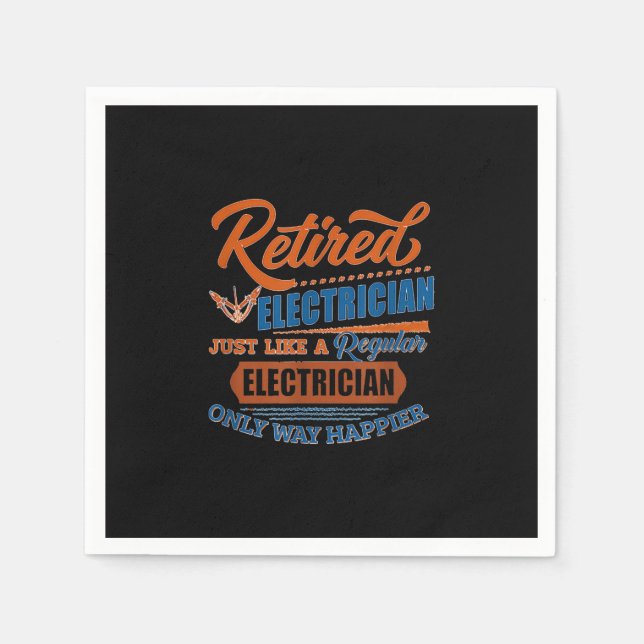 Retrött Electrician - Electrician Gift Pappersservett (Framsidan)