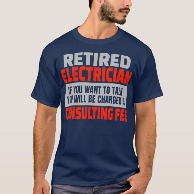 Retrött Electrician Funny Pension Party Humor T Shirt (Framsida)