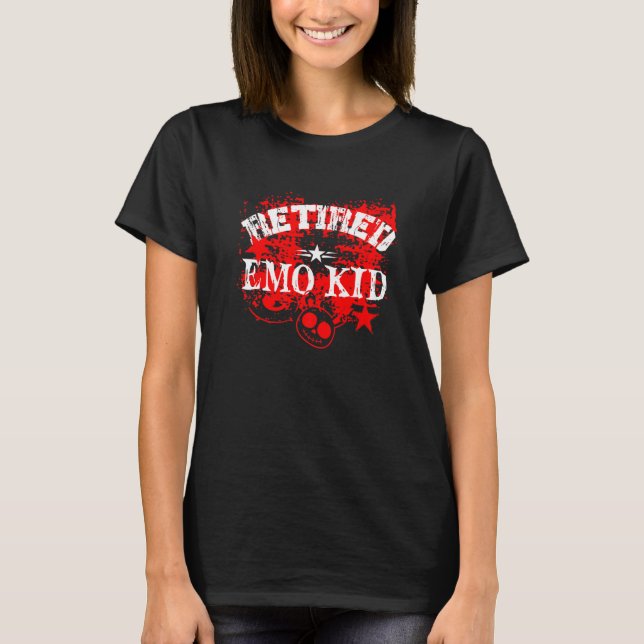 Retrött Emo Kid Emo Goth 1 T Shirt (Framsida)