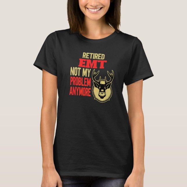 Retrött Emt Hjort Hunting T Shirt (Framsida)