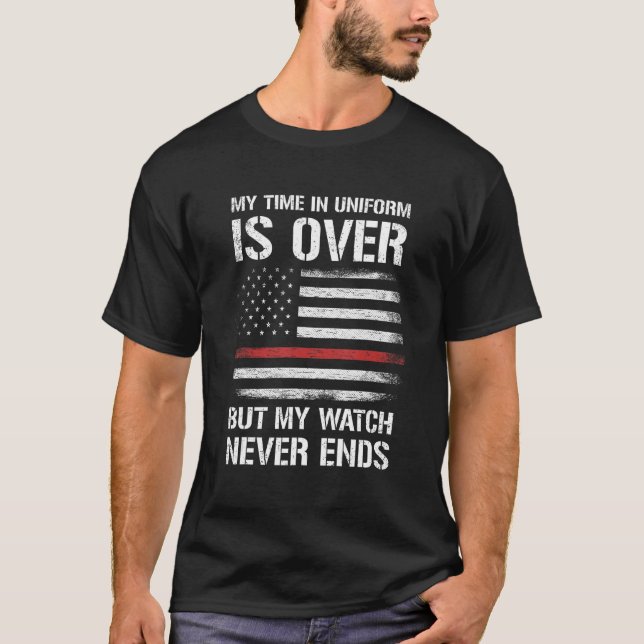 Retrött Firefighter-gåvor Skirt Thin Red Line T Shirt (Framsida)
