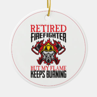 Retrött Firefighter-My Flame behållas Burning Julgransprydnad Keramik