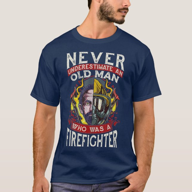 Retrött Firefighter Pension Gift T Shirt (Framsida)