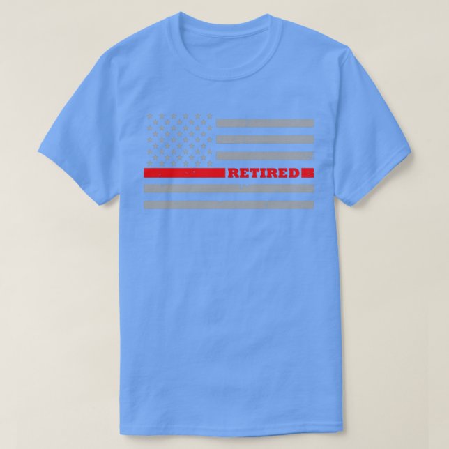 Retrött Firefighter Thin Red Line Flagga T Shirt (Design framsida)