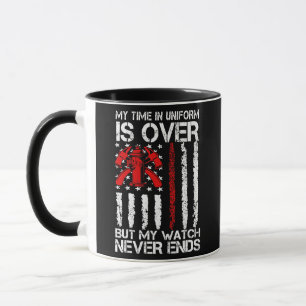 Retrött Firefighter Thin Red Line Funny Mugg