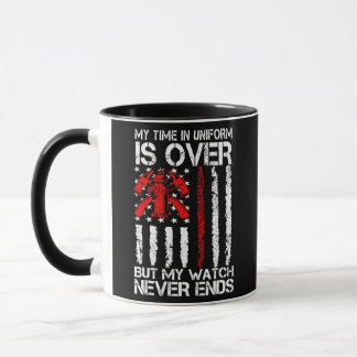 Retrött Firefighter Thin Red Line Funny Mugg