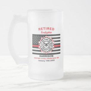 Retrött Firefighter Thin Red Line Funny som säge Frostat Ölglas