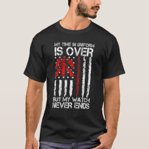 Retrött Firefighter Thin Red Line Pension T Shirt