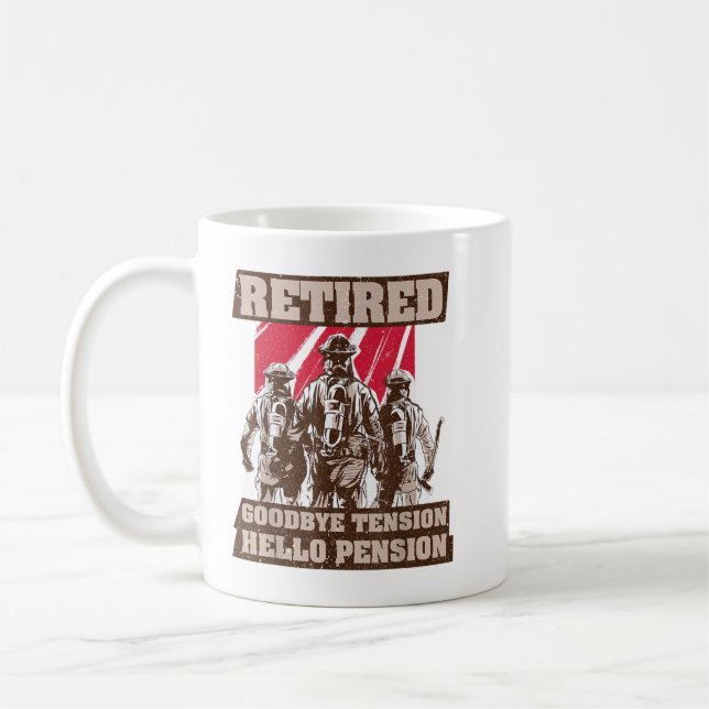 Retrött Fireman Pension-plan - nuny Firefighter Kaffemugg (Vänster)