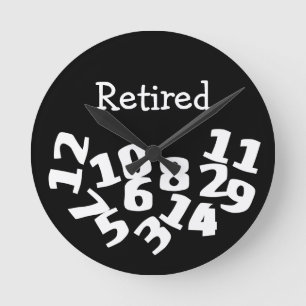 Retrött Funny Fallen Numbers Rund Klocka