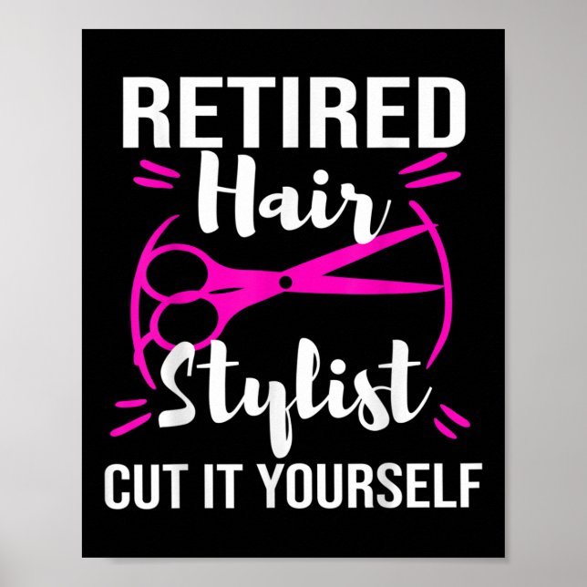 Retrött Hair Stylist Hairdresser Pension Party Poster (Framsidan)