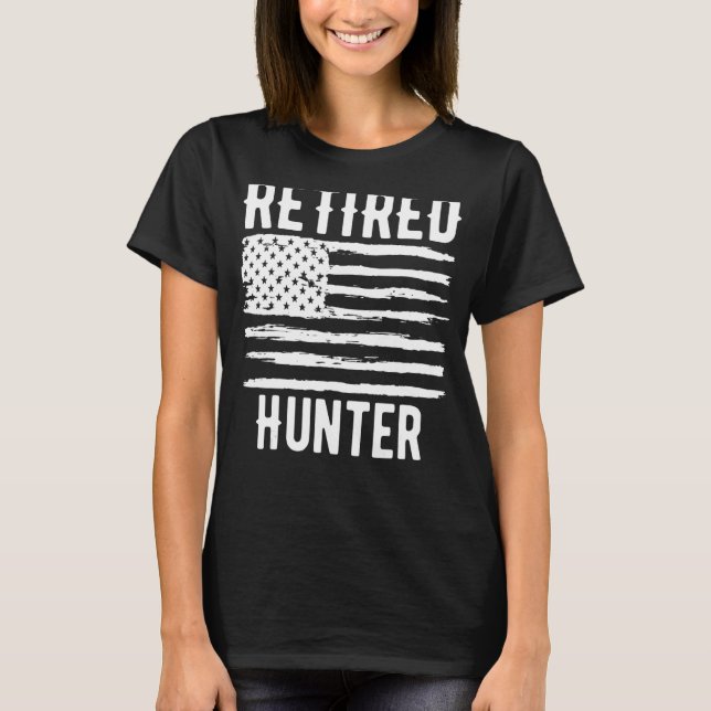 Retrött Hunter Profession American Flagga T Shirt (Framsida)