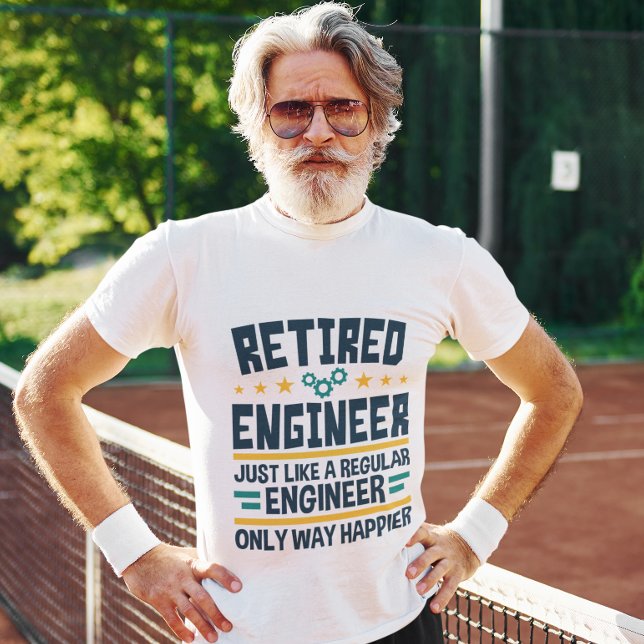 Retrött Ingenjör Engineering Pension Happier T Shirt (Skapare uppladdad)