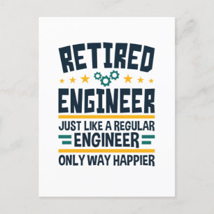 Retrött Ingenjör Engineering Pension Happier Vykort