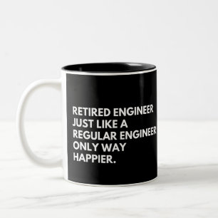 Retrött Ingenjör Funny Work Pension Sending Två-Tonad Mugg