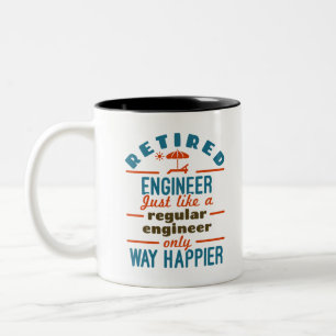 Retrött Ingenjör Happier Engineering Pension Två-Tonad Mugg