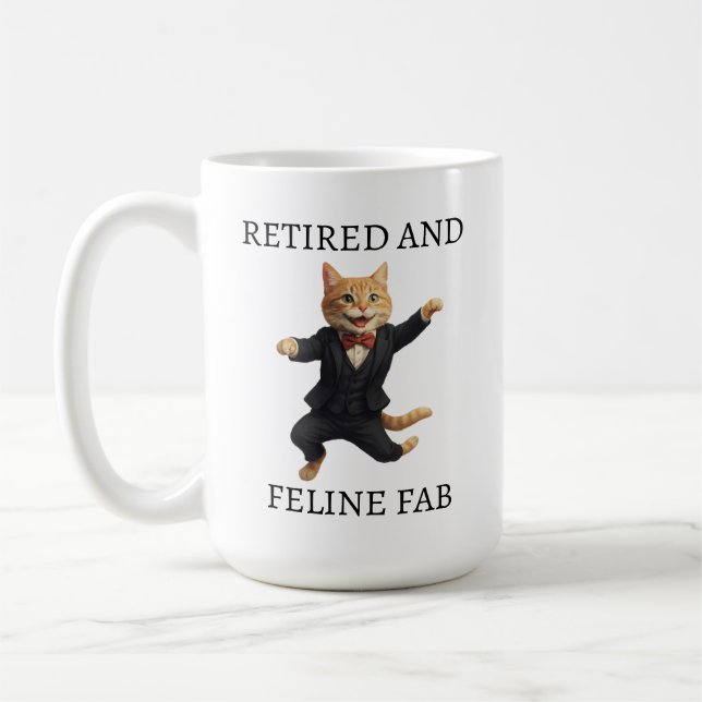 Retrött & Kattdjur Fab Mugg, pension lärare Kaffemugg (Vänster)
