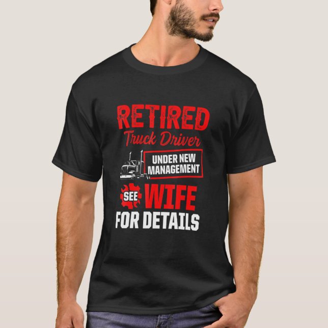Retrött Lastbil-drivrutin Trucker Pension 6 T Shirt (Framsida)