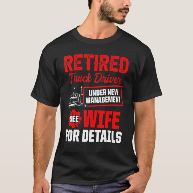 Retrött Lastbil-drivrutin Trucker Pension 6 T Shirt (Framsida)