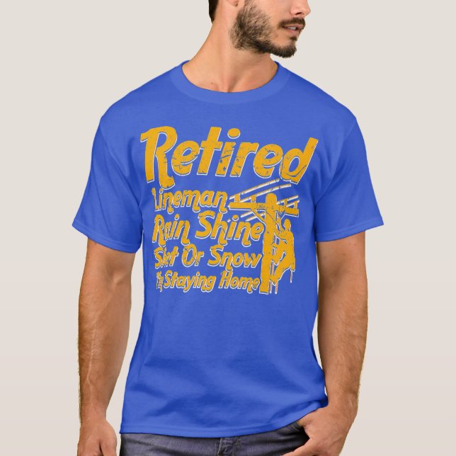 Retrött Lineman Electrician Pension Gift T Shirt (Framsida)