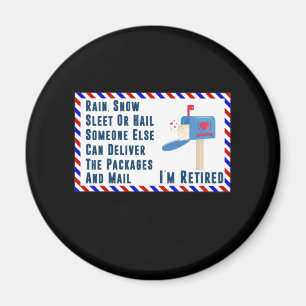 Retrött Mail Brev Postal Worker Pension Magnet