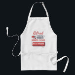 Retrött Mailman Postal Worker Funny Pension Förkläde<br><div class="desc">Cute och lustigt pension-delgåva till en medarbetare som just avslutat sitt sista skift efter att ha levererat post,  paket och julklappar genom snö,  hagel,  regn och dåligt väder. Tension Hej Pension-avskiljningsgåvor till din favoritpostman eller brevbärare</div>