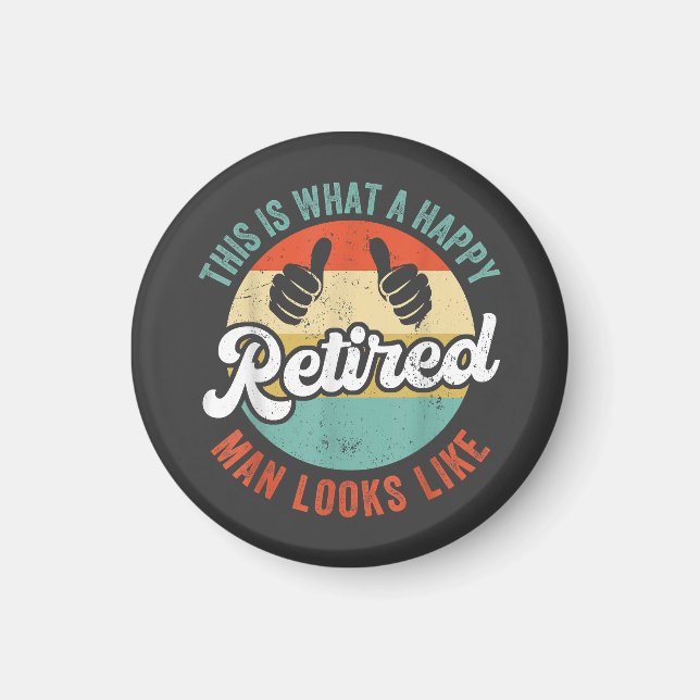 Retrött Man Funny Pension Magnet (Framsidan)