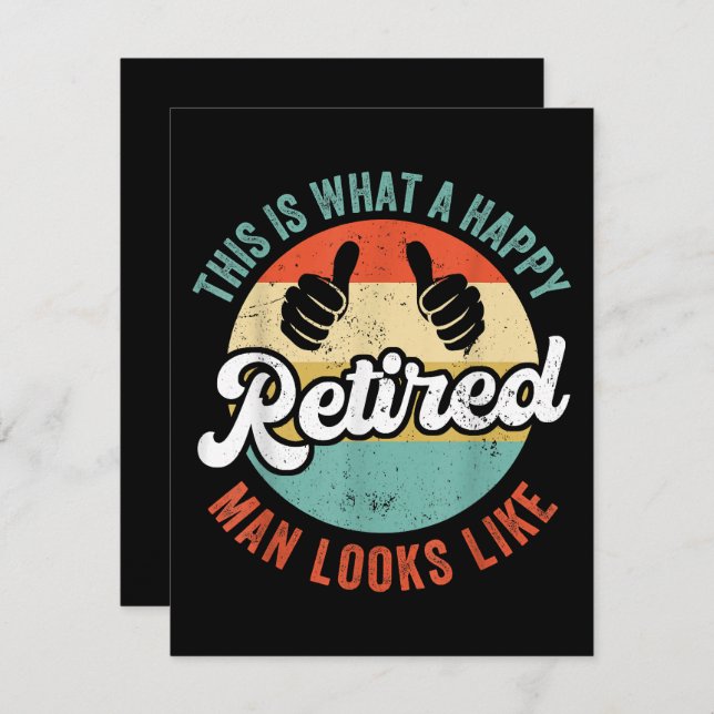 Retrött Man Funny Pension Tilläggskort (Fram/baksida)