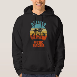 Retrött Music Teacher Funny Teaching Lycklig Retir Hoodie