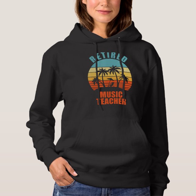 Retrött Music Teacher Funny Teaching Lycklig Retir T Shirt (Framsida)
