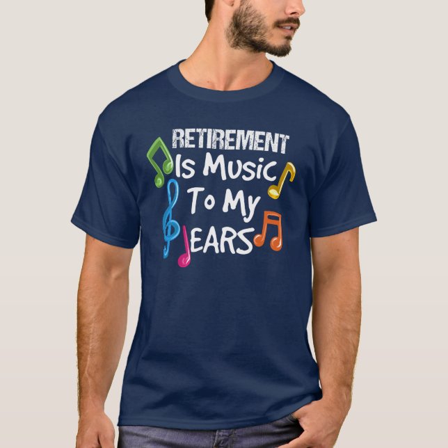 Retrött Music Teacher Pension Funny Gag T Shirt (Framsida)