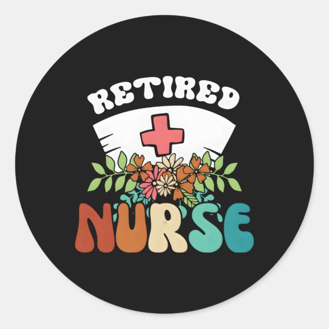 Retrött Nurse Rn Runt Klistermärke (Framsida)