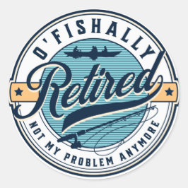 Retrött O'Fishally Funny Retro Angler Runt Klistermärke