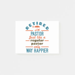 Retrött pastor Preacher Pension Funny Happier Post-it Block