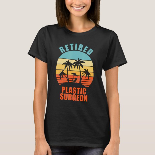 Retrött Plastic Surgeon Funny Surgery Lycklig Reti T Shirt (Framsida)