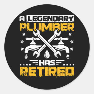 Retrött Plumber Runt Klistermärke