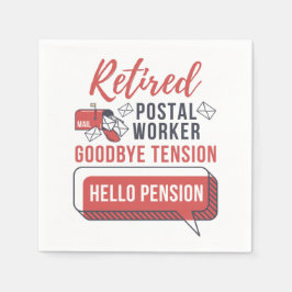 Retrött Postal Worker Funny Mailman Pension Pappersservett