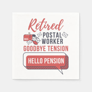 Retrött Postal Worker Funny Mailman Pension Pappersservett
