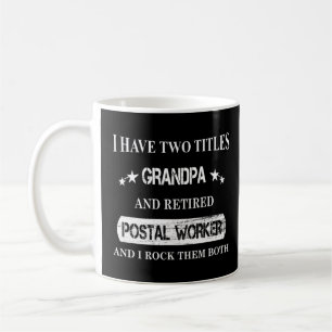 Retrött postal Worker Grandpa Mailman Pension Kaffemugg