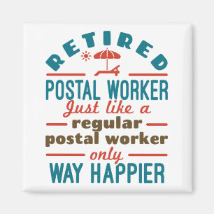 Retrött Postal Worker Lycklig Funny Mailman Magnet